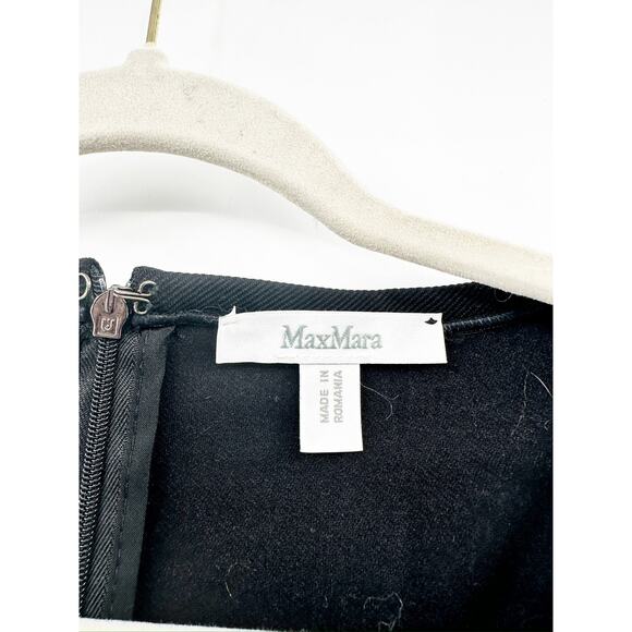 Max Mara Black Onore Long Sleeve Jersey Midi Dress Size 12 - Picture 5 of 10